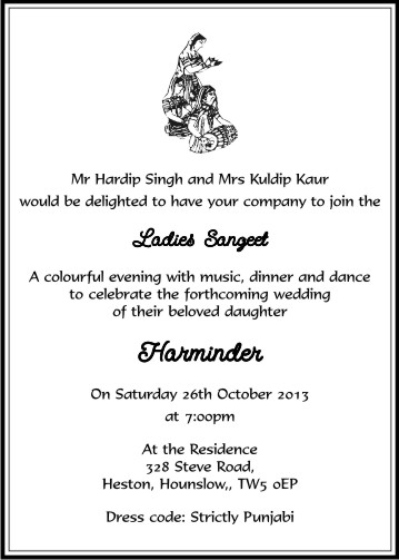 Sangeet ceremony invitation card 10 - Parekh Cards